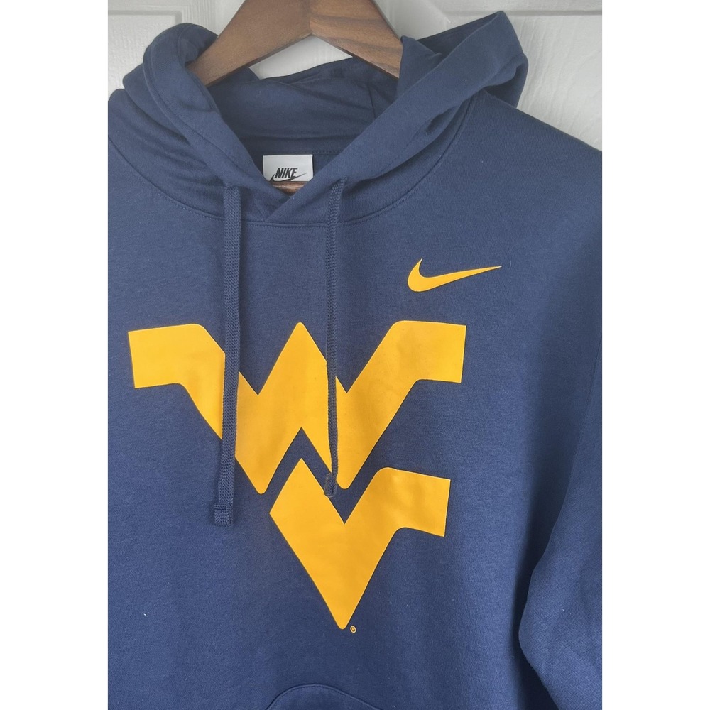 West Virginia Mountaineers Nike Hoodie Mens Large Blue NCAA College Pullover NEW